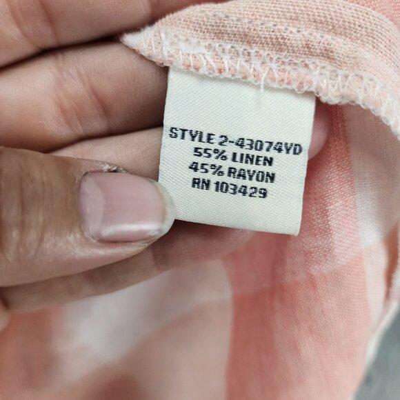 Cafe Marrakesh Top Womens Medium Pink Plaid Sleeveless Button Up Tank - Picture 6 of 8